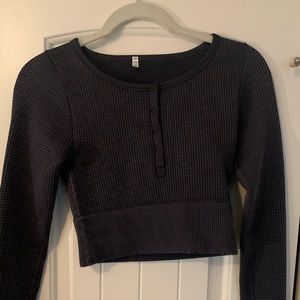 Aerie workout cropped long sleeve top